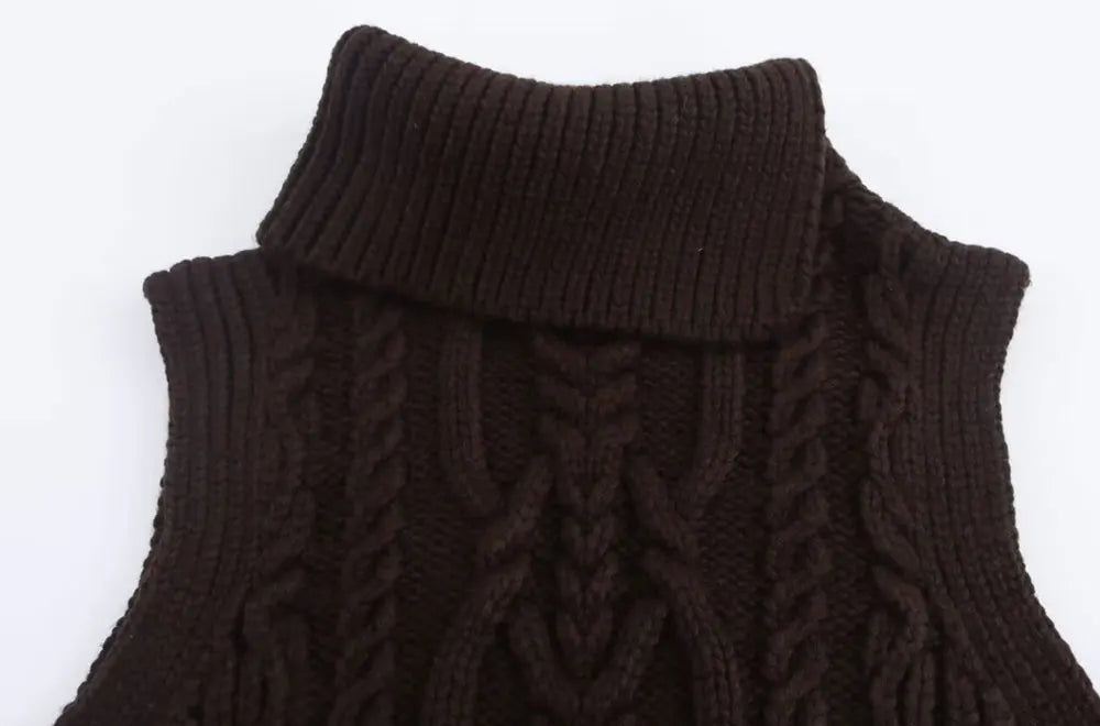 Wool Blend Vest Cable Knit Crop Sweater Vests | Chuzko.com