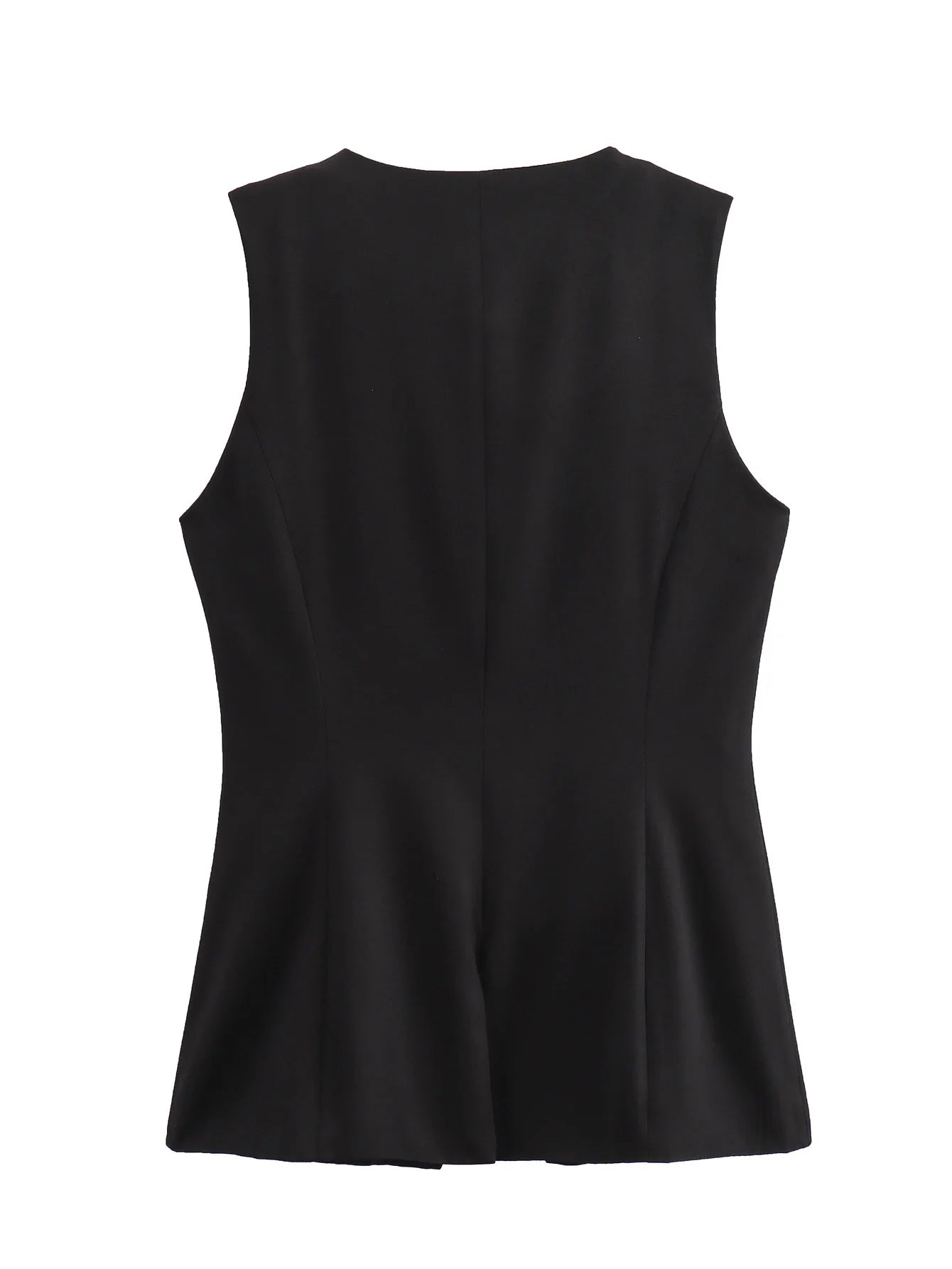 Workwear Sleeveless Blouse Office-Ready Buttoned Top Vest | Chuzko.com