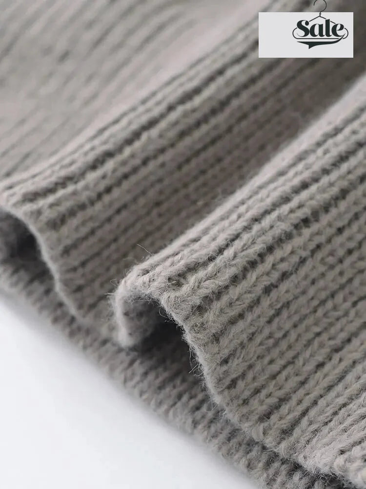 Minimalist High-Neck Sweater Gray Sleeveless Topper Sweaters | Chuzko.com