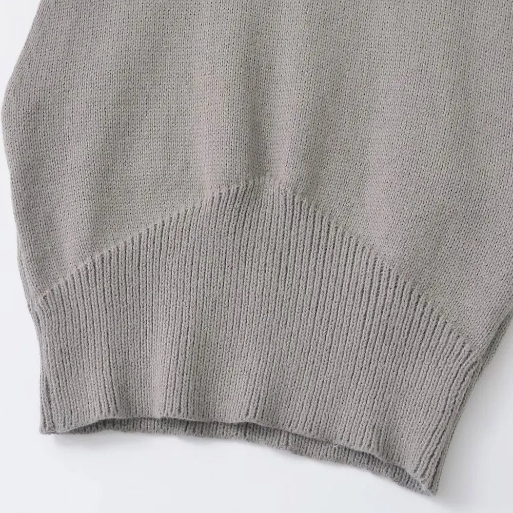 Minimalist High-Neck Sweater Gray Sleeveless Topper Sweaters | Chuzko.com