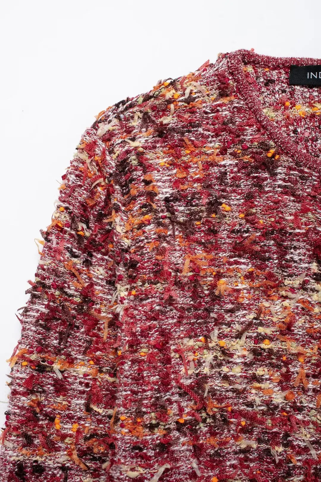 Multicolor Tweed Knit Cardigan Fluffy Office Knitwear Cardigans | Chuzko.com