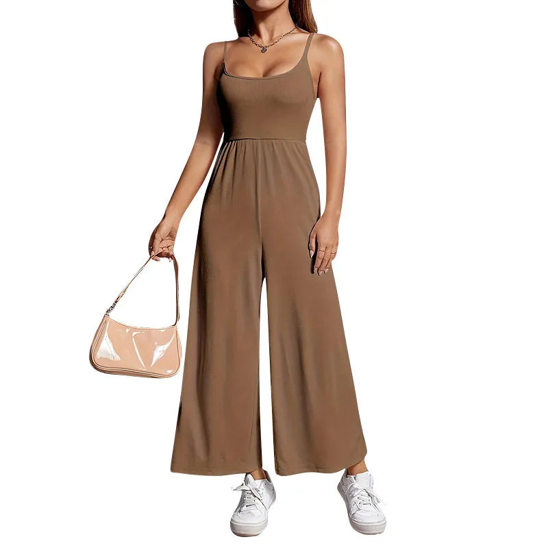 Casual Taupe Jumpsuit for Artistic Outings Jumpsuits | Chuzko.com