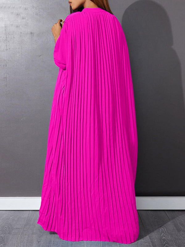 Flowy Pleated Maxi Dress Tunic for Church Services Elegant | Chuzko.com