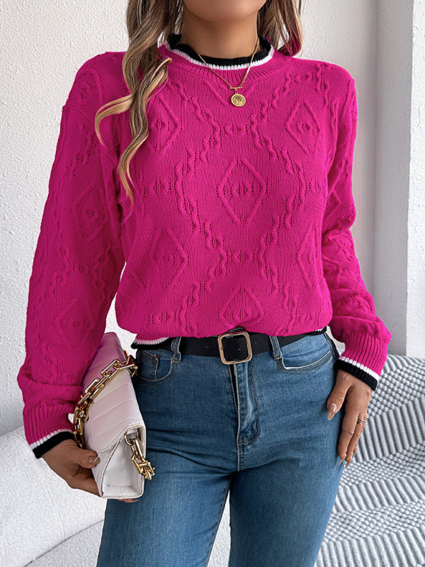 Cable-Knit Sweater for Fall Diamond Jumper Sweaters | Chuzko.com