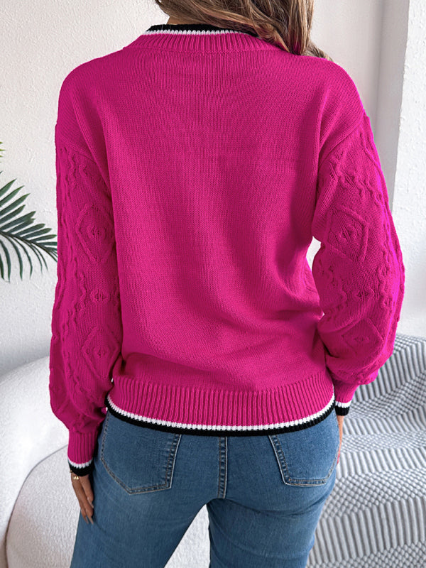 Cable-Knit Sweater for Fall Diamond Jumper Sweaters | Chuzko.com