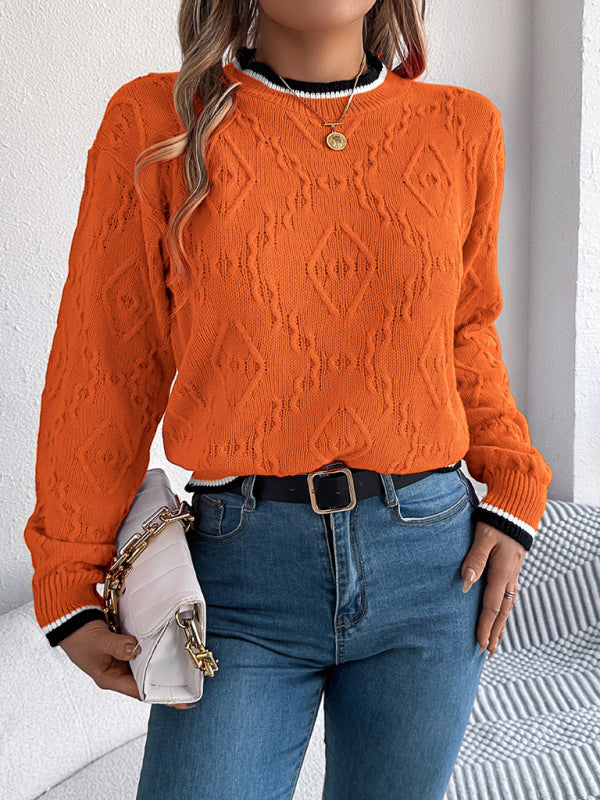 Cable-Knit Sweater for Fall Diamond Jumper Sweaters | Chuzko.com