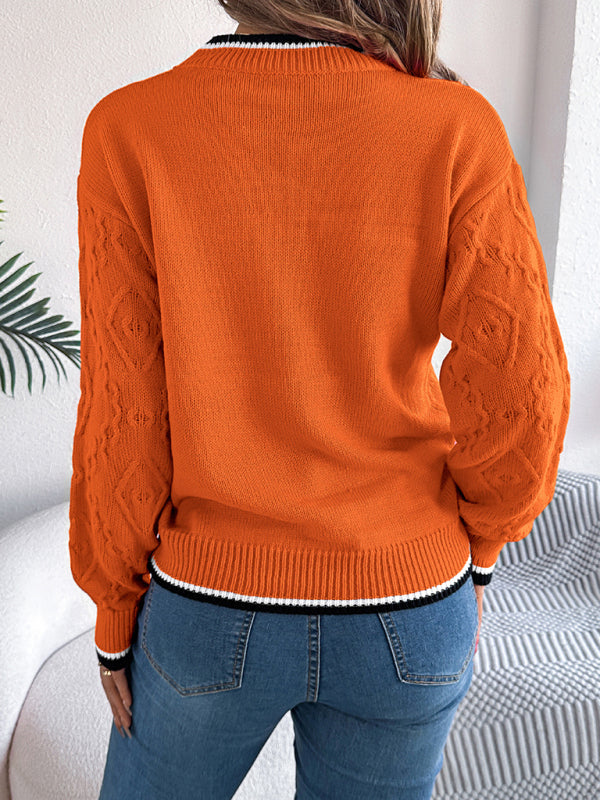 Cable-Knit Sweater for Fall Diamond Jumper Sweaters | Chuzko.com