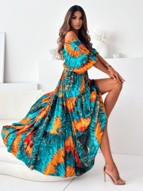 Boho Floral Maxi Dress with Slit for Festivals Maxi Dresses | Chuzko.com