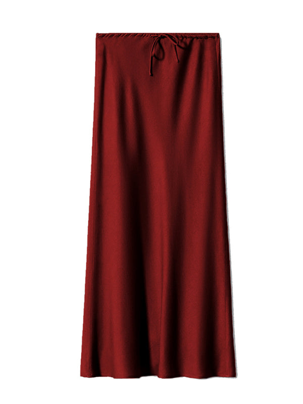 Elegant Midi Skirt in Satin Satin Skirts | Chuzko.com