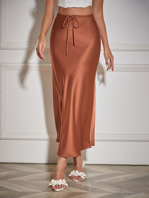 Elegant Midi Skirt in Satin Satin Skirts | Chuzko.com