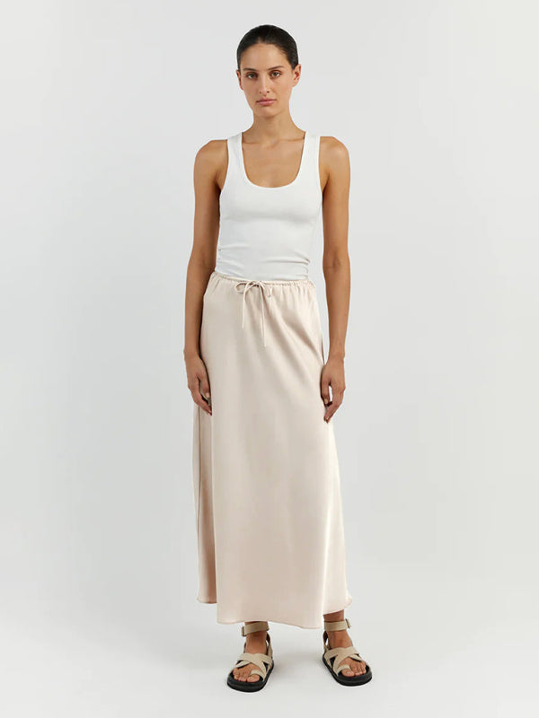 Elegant Midi Skirt in Satin Satin Skirts | Chuzko.com