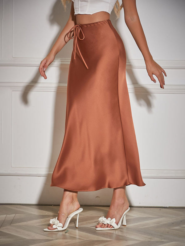 Elegant Midi Skirt in Satin Satin Skirts | Chuzko.com