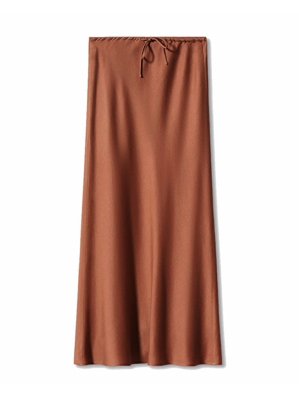 Elegant Midi Skirt in Satin Satin Skirts | Chuzko.com