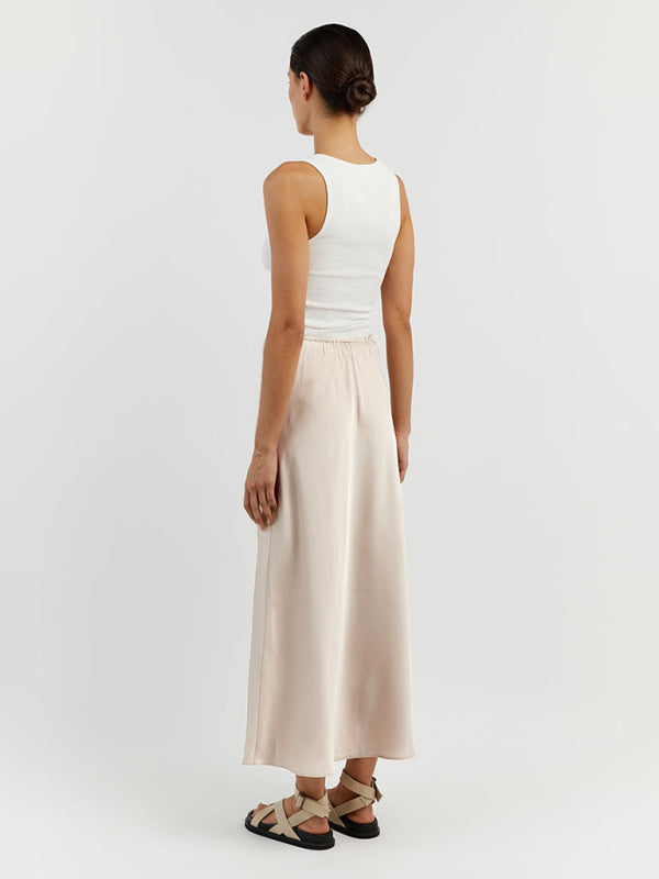 Elegant Midi Skirt in Satin Satin Skirts | Chuzko.com