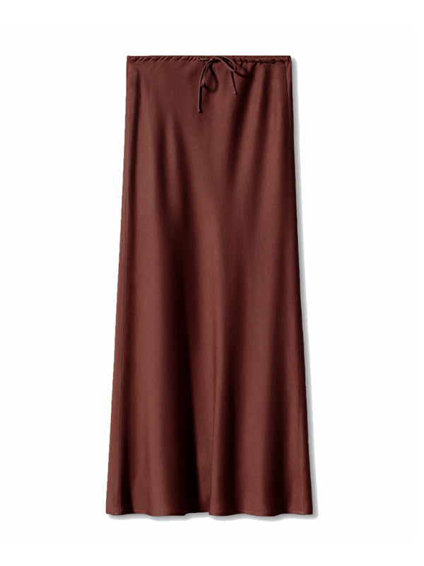 Elegant Midi Skirt in Satin Satin Skirts | Chuzko.com