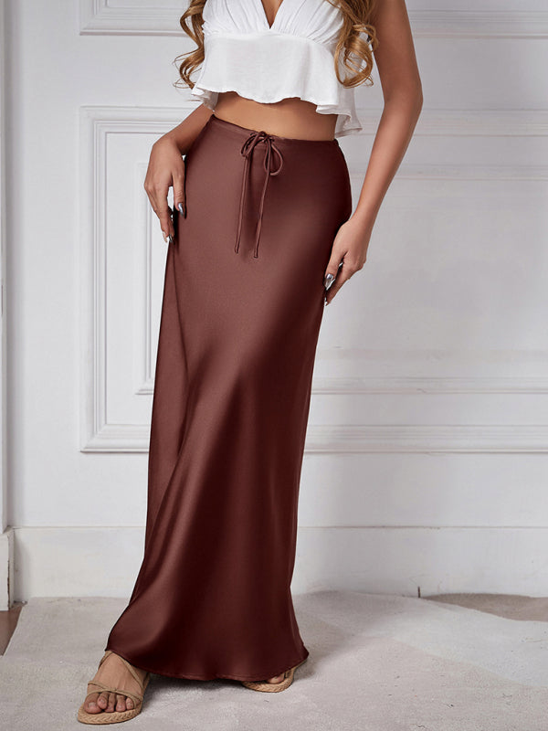 Elegant Midi Skirt in Satin Satin Skirts | Chuzko.com