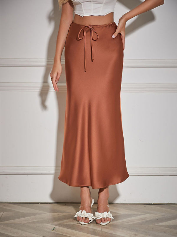 Elegant Midi Skirt in Satin Satin Skirts | Chuzko.com