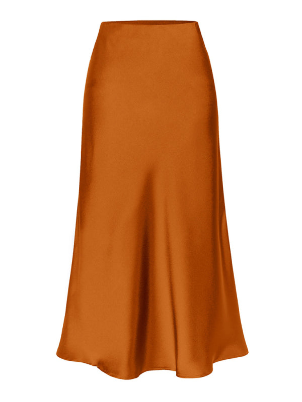 Classy Satin Midi Skirt Satin Skirts | Chuzko.com