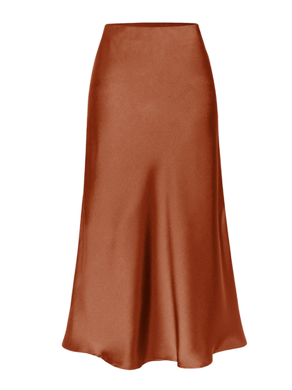 Classy Satin Midi Skirt Satin Skirts | Chuzko.com