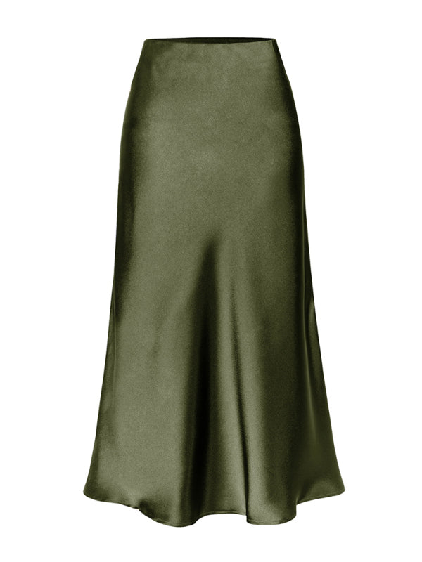 Classy Satin Midi Skirt Satin Skirts | Chuzko.com