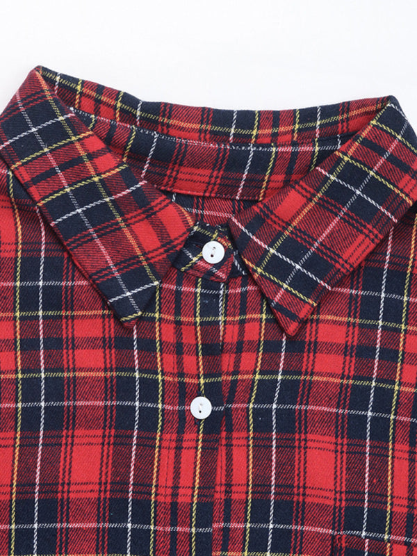 Classic Plaid Button-Up Shirt with Long Sleeves Shirts | Chuzko.com