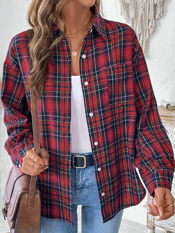 Plaid Button-Up Shirt for Effortless Fall Fashion	