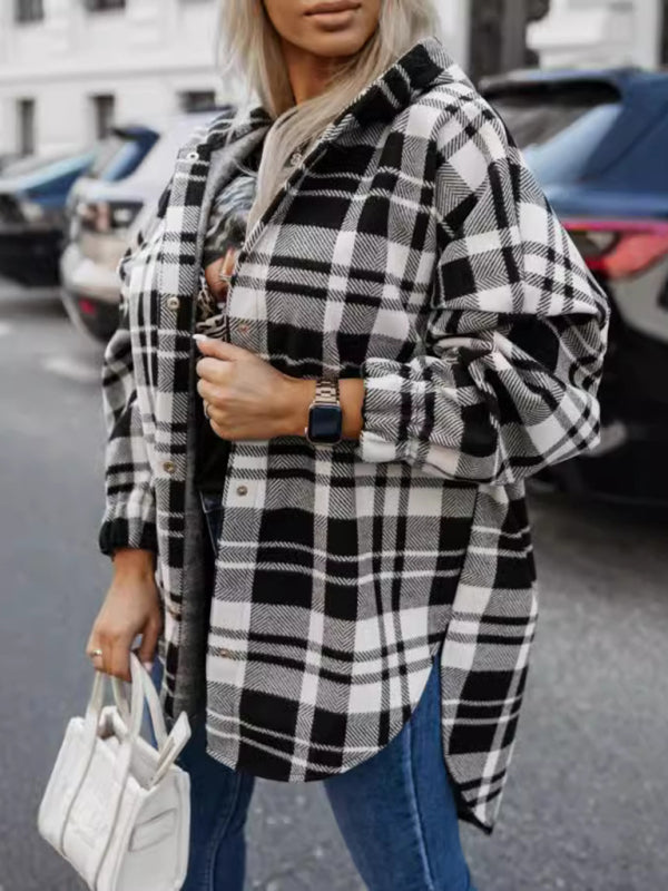 Trendy Plaid Hooded Shacket for Fall Outfits	