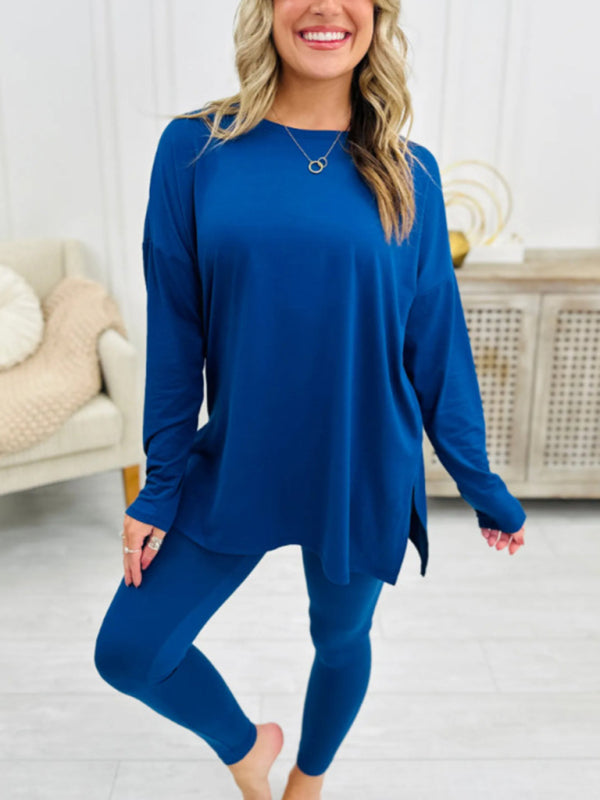 Asymmetrical Pullover & Leggings Matching Set Matching Sets | Chuzko.com