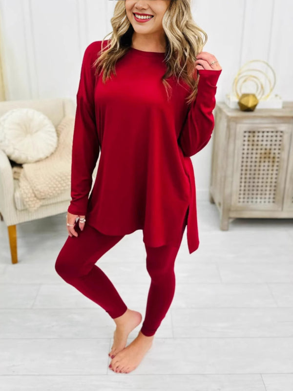 Asymmetrical Pullover & Leggings Matching Set Matching Sets | Chuzko.com