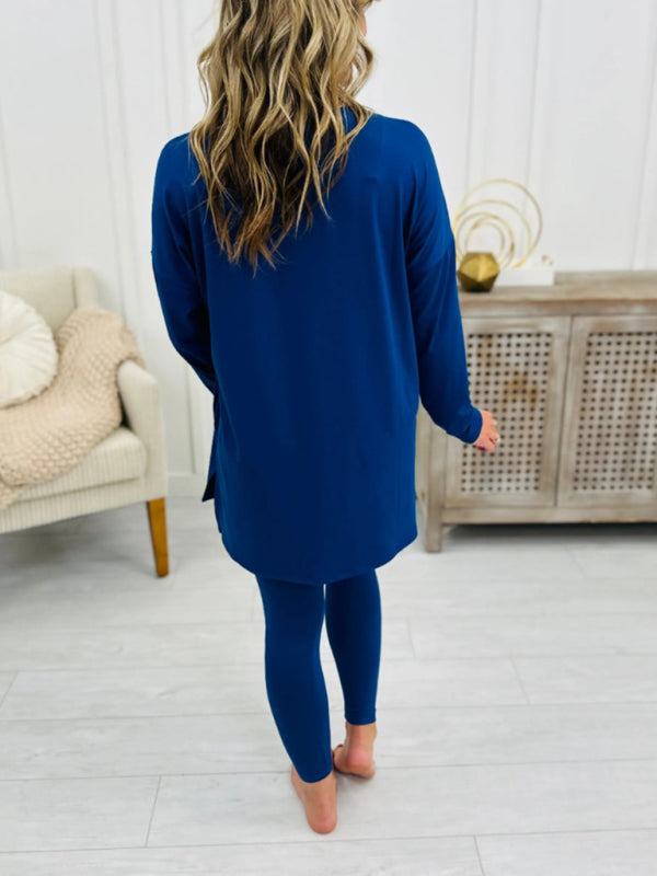 Asymmetrical Pullover & Leggings Matching Set Matching Sets | Chuzko.com