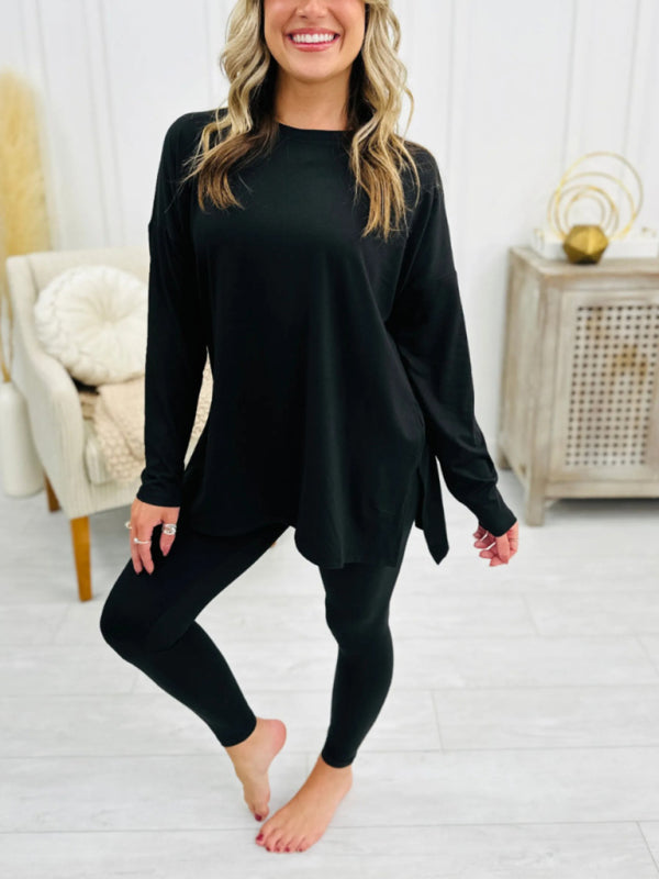 Asymmetrical Pullover & Leggings Matching Set Matching Sets | Chuzko.com