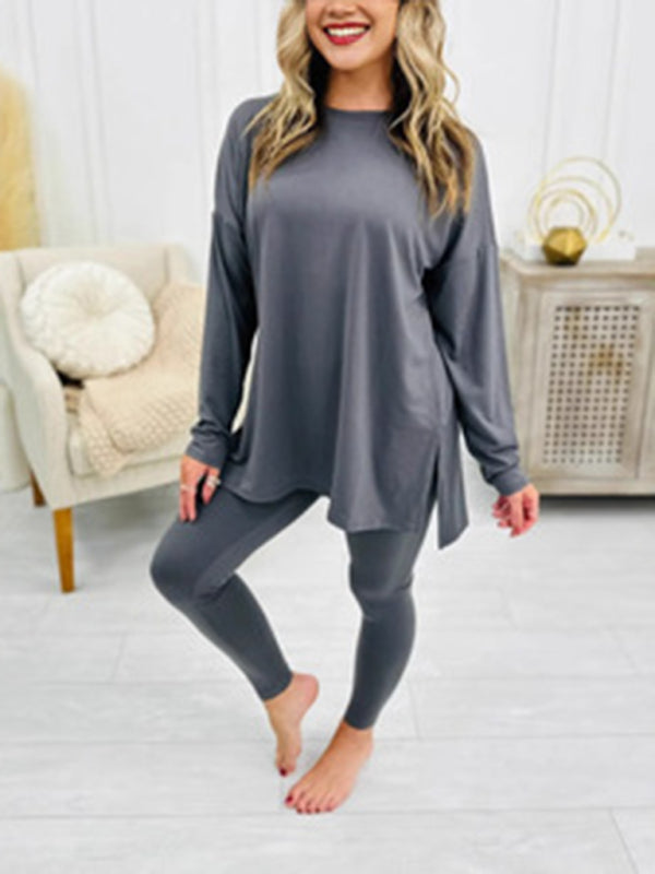 Asymmetrical Pullover & Leggings Matching Set Matching Sets | Chuzko.com