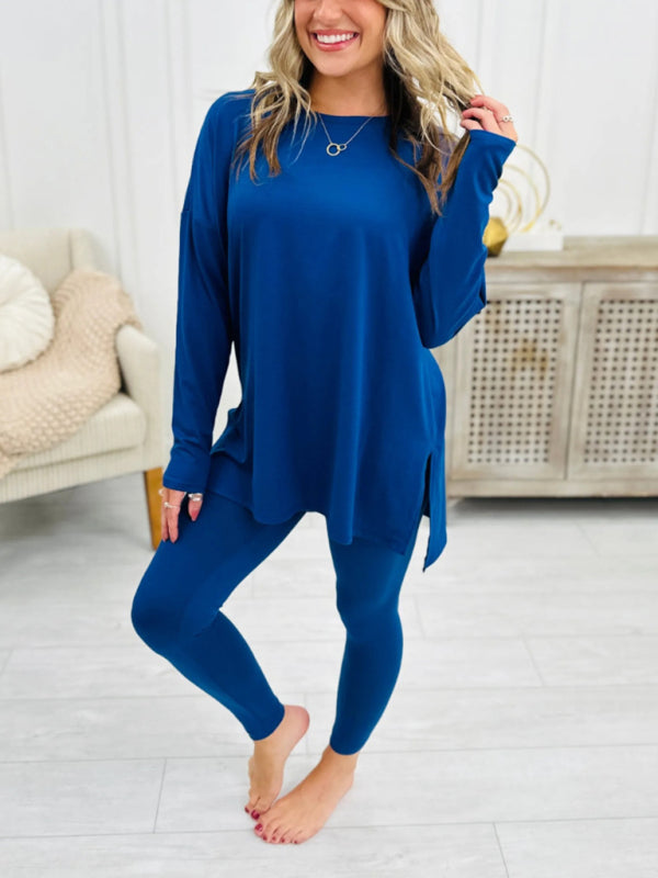 Asymmetrical Pullover & Leggings Matching Set Matching Sets | Chuzko.com