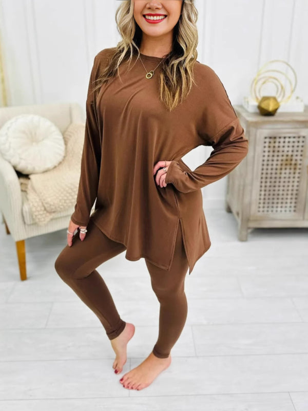 Asymmetrical Pullover & Leggings Matching Set Matching Sets | Chuzko.com