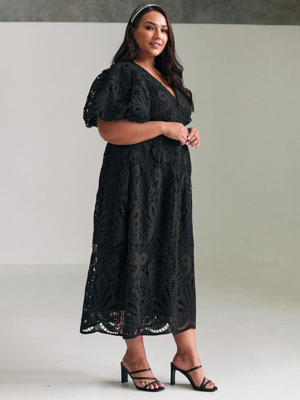 Elegant Lace Overlay Cocktail Maxi Dress Cocktail Dresses | Chuzko.com