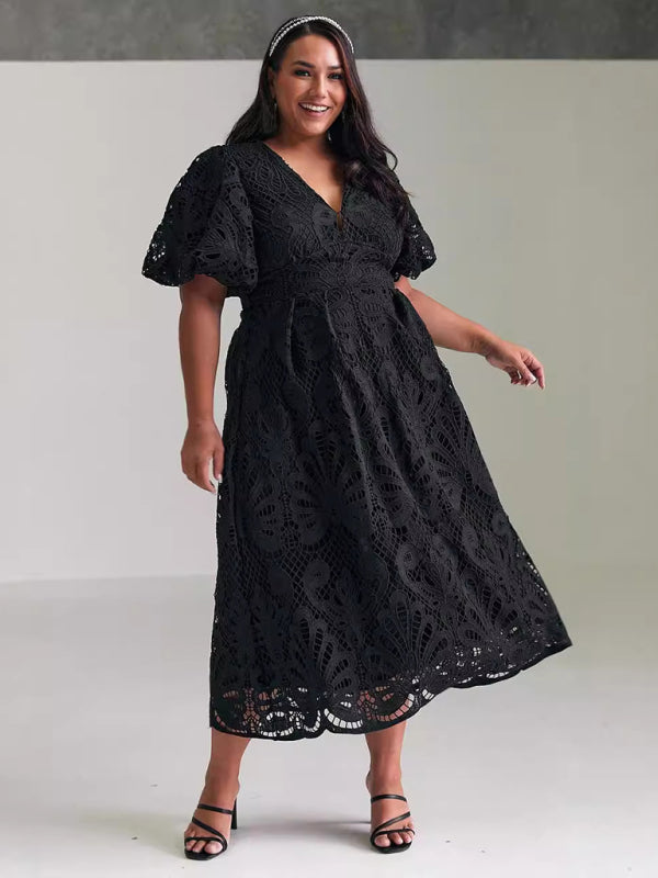 Elegant Lace Overlay Cocktail Maxi Dress Cocktail Dresses | Chuzko.com