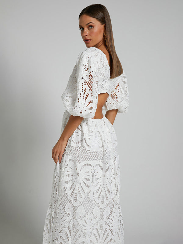 Low Back Floral Lace Overlay Wedding Guest Dress Elegant Dresses | Chuzko.com