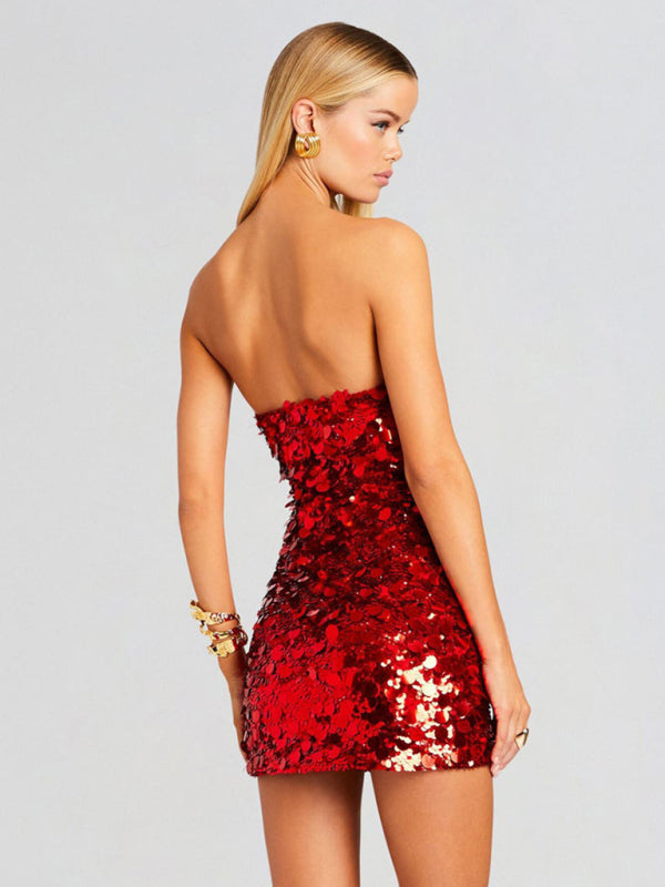 Sequin Disco Bodycon Dress for New Year's Eve Sparkle Dresses | Chuzko.com