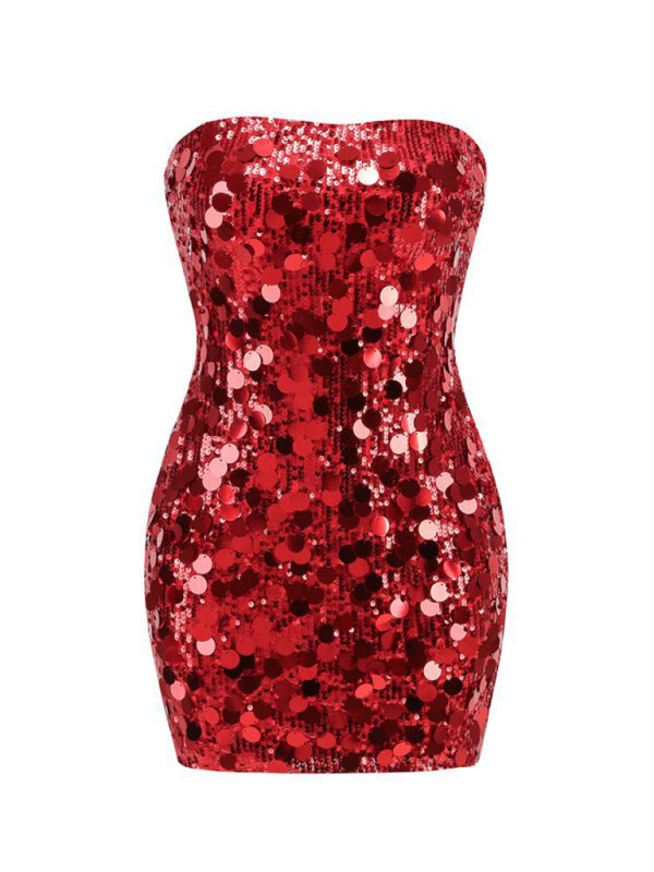 Sequin Disco Bodycon Dress for New Year's Eve Sparkle Dresses | Chuzko.com