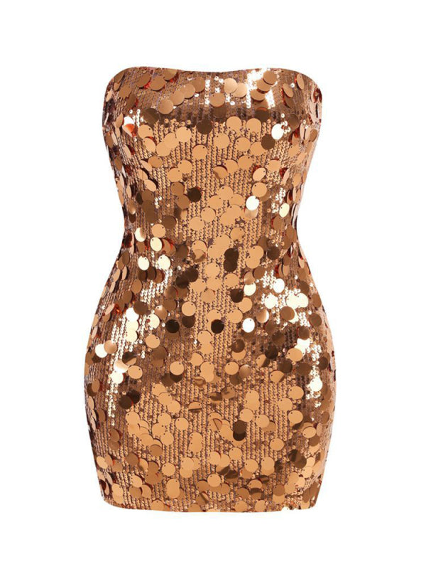 Sequin Disco Bodycon Dress for New Year's Eve Sparkle Dresses | Chuzko.com