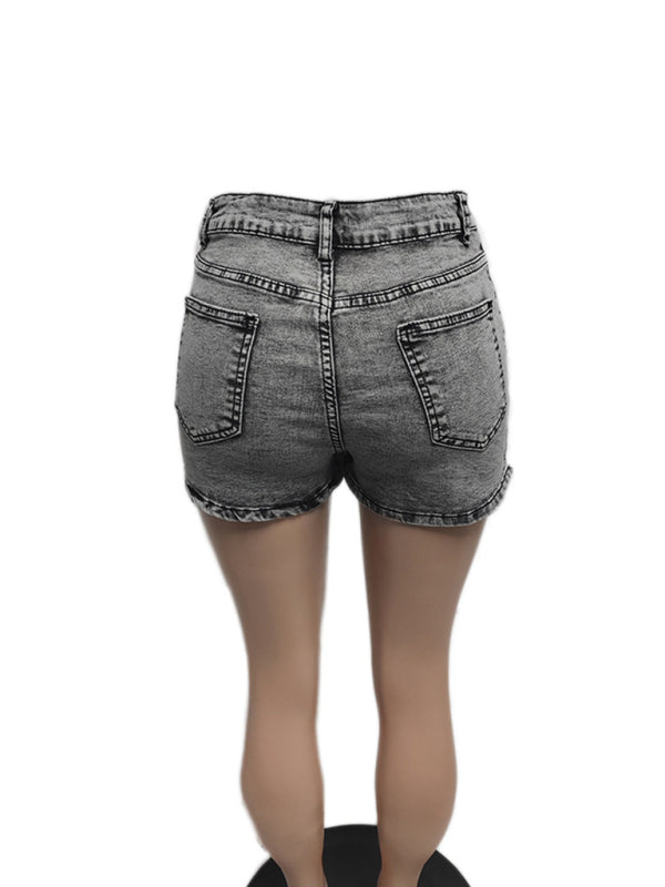 Frayed Denim Skort Fringe Mini Skirt with Shorts Skorts | Chuzko.com