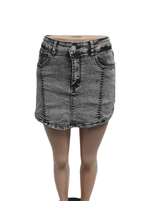 Frayed Denim Skort Fringe Mini Skirt with Shorts Skorts | Chuzko.com