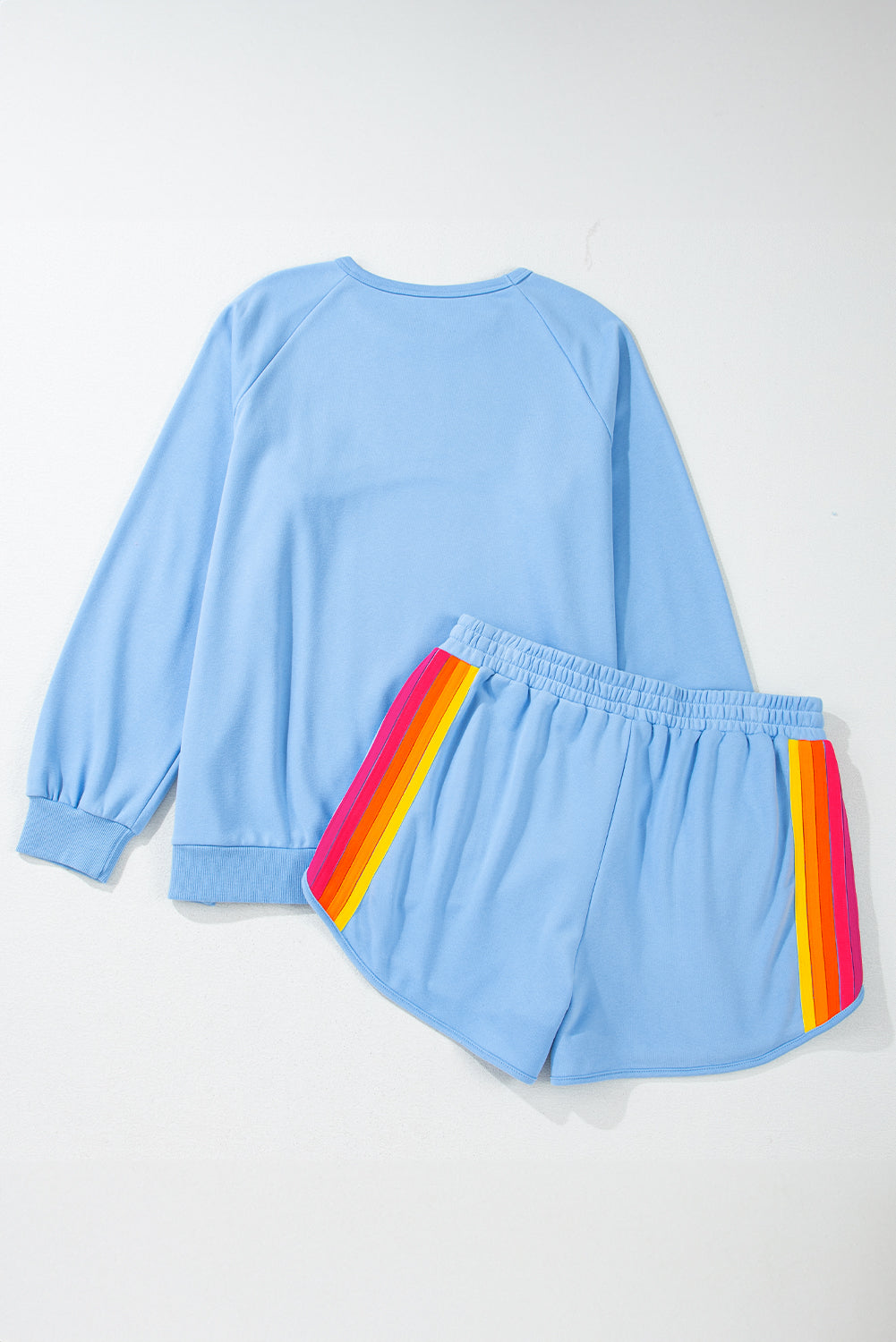 Striped Cotton Lounge Set Pullover & Shorts Short Sets | Chuzko.com