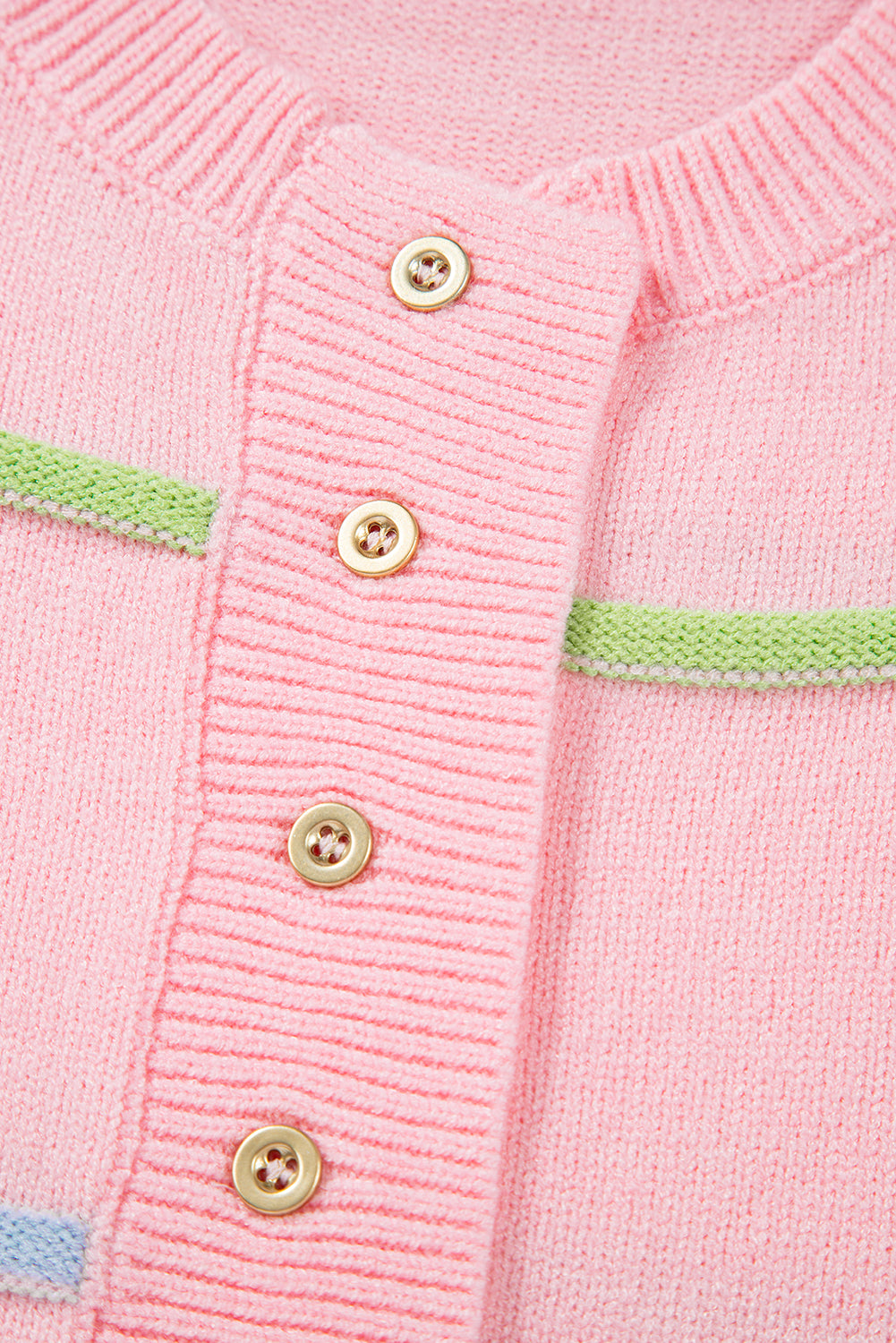 Pastel Striped Henley Sweater Drop Shoulder Knit Jumper Sweaters | Chuzko.com