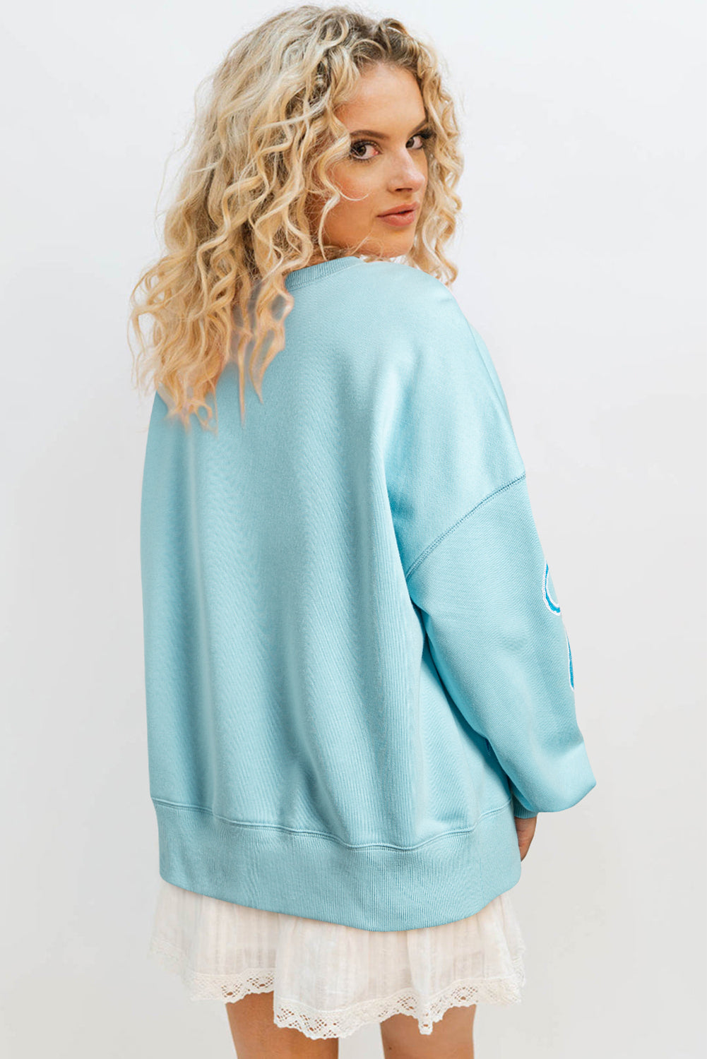 Oversized Sweatshirt with Sequined Bows Sweatshirts & Hoodies | Chuzko.com