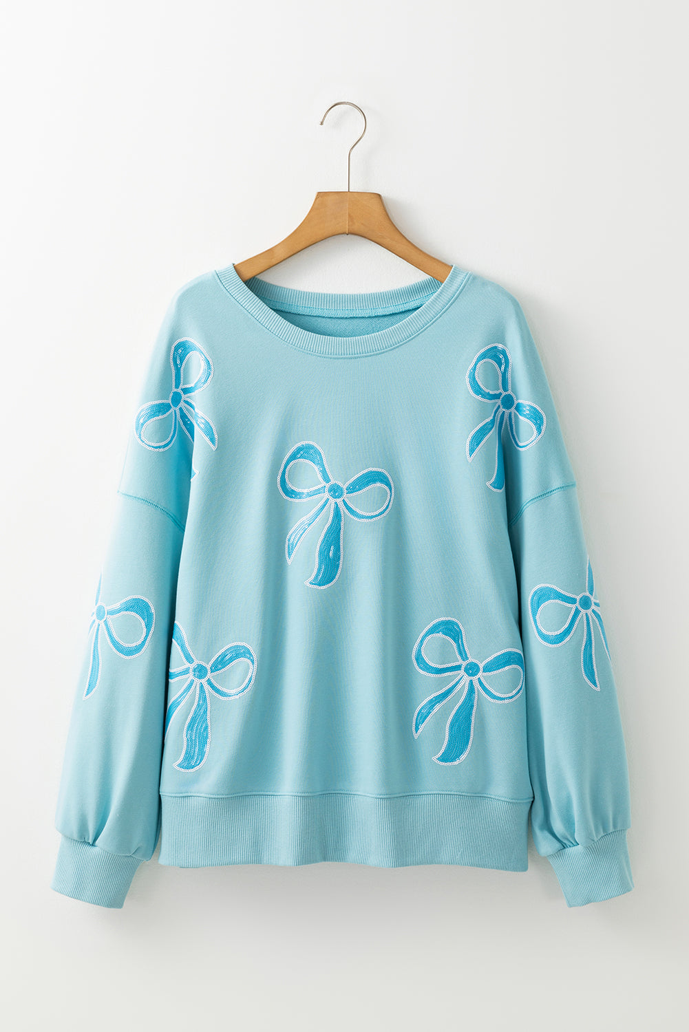 Oversized Sweatshirt with Sequined Bows Sweatshirts & Hoodies | Chuzko.com