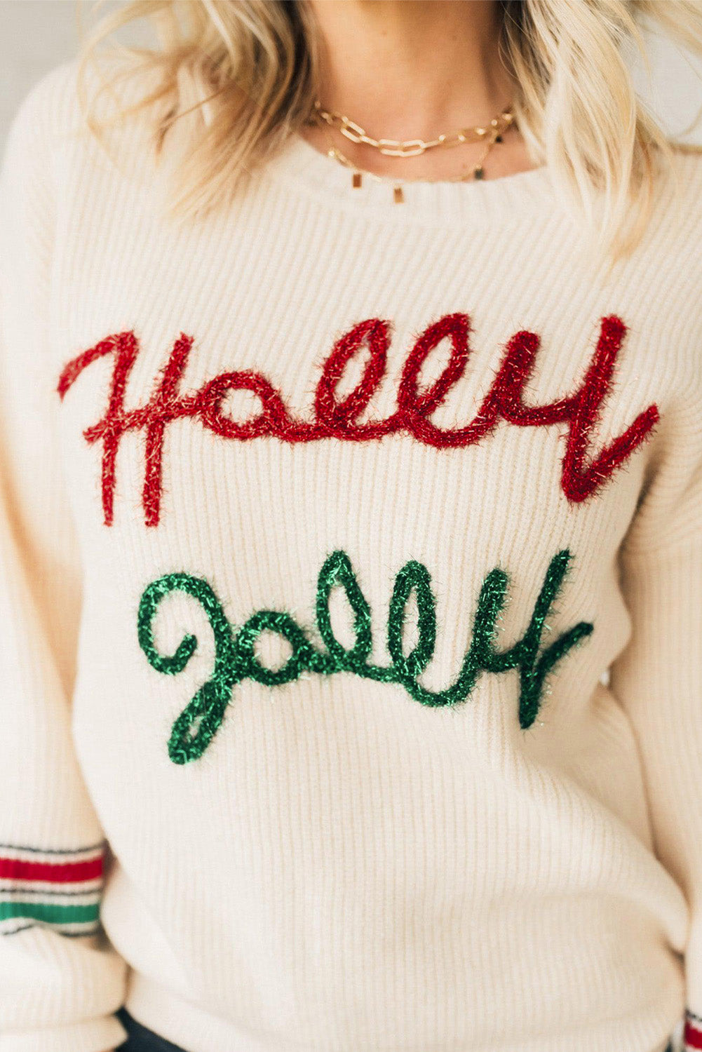 Holly Jolly Festive Sweater Christmas Jumper Sweaters | Chuzko.com