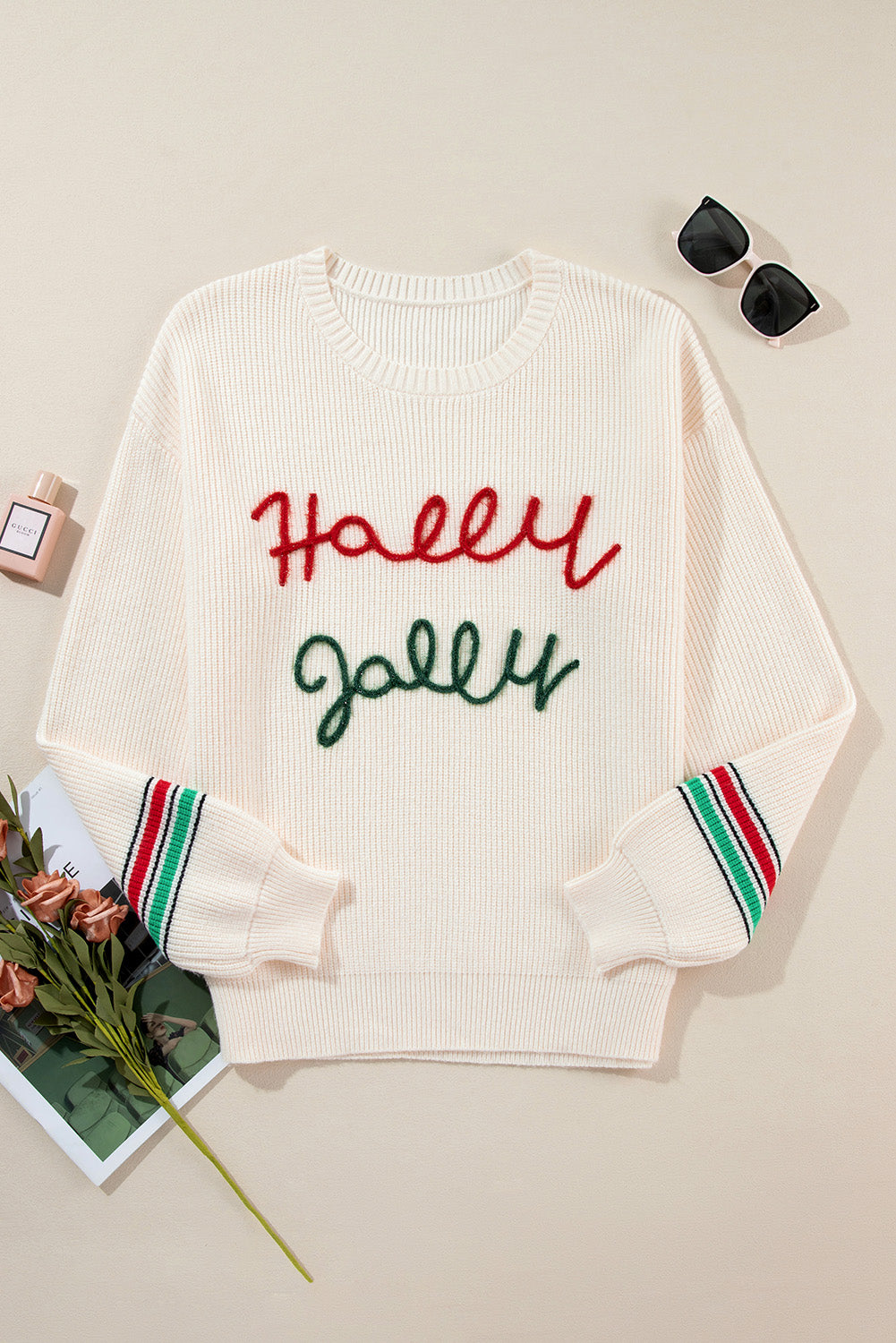 Holly Jolly Festive Sweater Christmas Jumper Sweaters | Chuzko.com