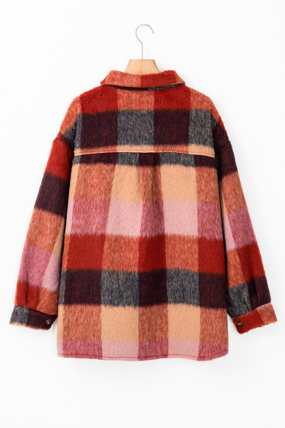 Oversized Plaid Flap Pocket Jacket - Plus Sizes Layering Plus | Chuzko.com