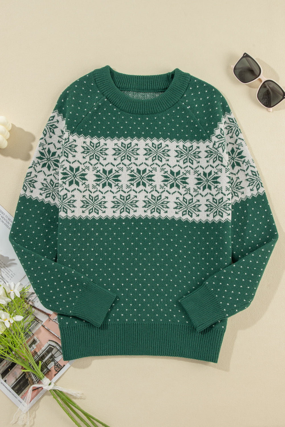 Festive Snowflake Christmas Sweater Holiday Jumper Sweaters | Chuzko.com